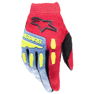 Gants Alpinestars full bore rouge/bleu 2025 | Oxmoto