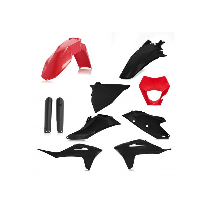 Kit plastiques complet ec/ecf21 noir/rouge | Oxmoto