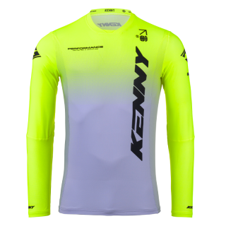 Maillot KENNY performance gradient gris/jaune 2025 | Oxmoto