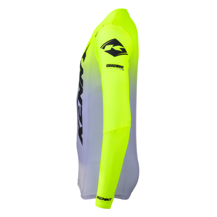 Maillot KENNY performance gradient gris/jaune 2025 | Oxmoto