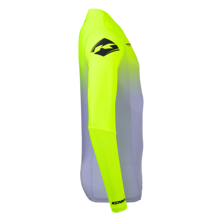 Maillot KENNY performance gradient gris/jaune 2025 | Oxmoto