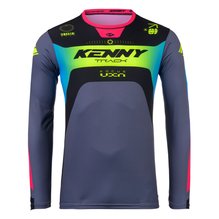 Maillot KENNY track focus jaune 2025 | Oxmoto