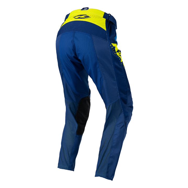 Pantalon enfant KENNY track focus bleu/jaune | Oxmoto