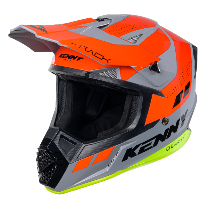 Casque KENNY track graphic gris/orange 2025 | Oxmoto