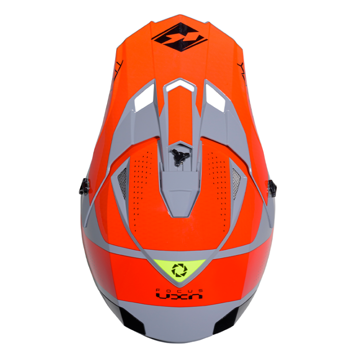 Casque KENNY track graphic gris/orange 2025 | Oxmoto
