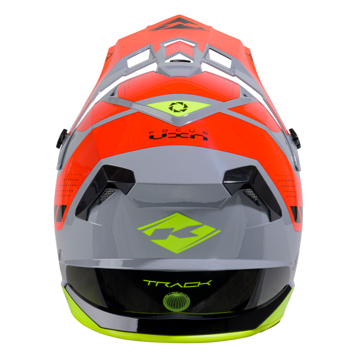 Casque KENNY track graphic gris/orange 2025 | Oxmoto