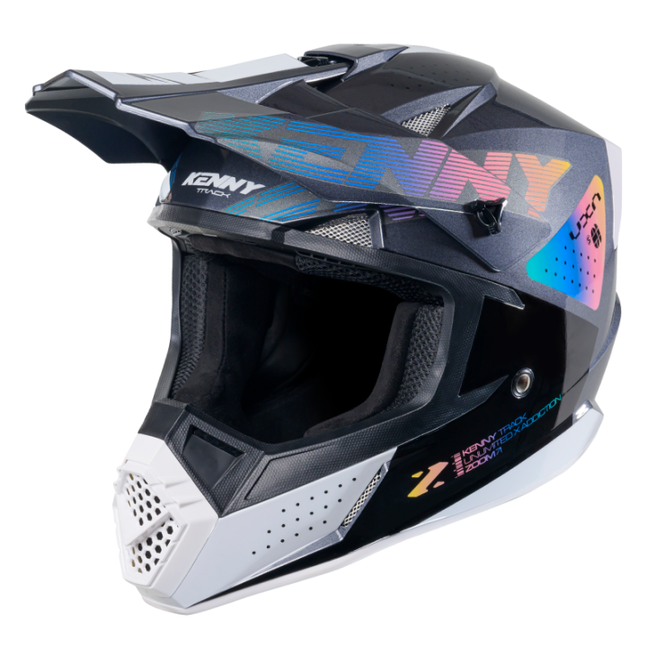 Casque KENNY track graphic zoom noir 2025 | Oxmoto