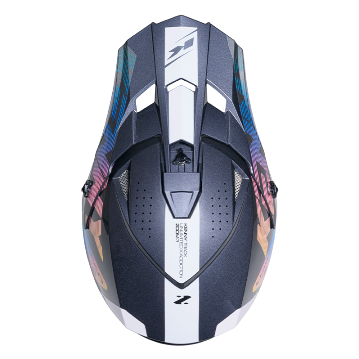 Casque KENNY track graphic zoom noir 2025 | Oxmoto