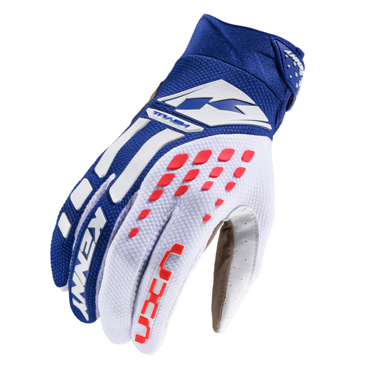 Gants KENNY track bleu navy/rouge 2025 | Oxmoto