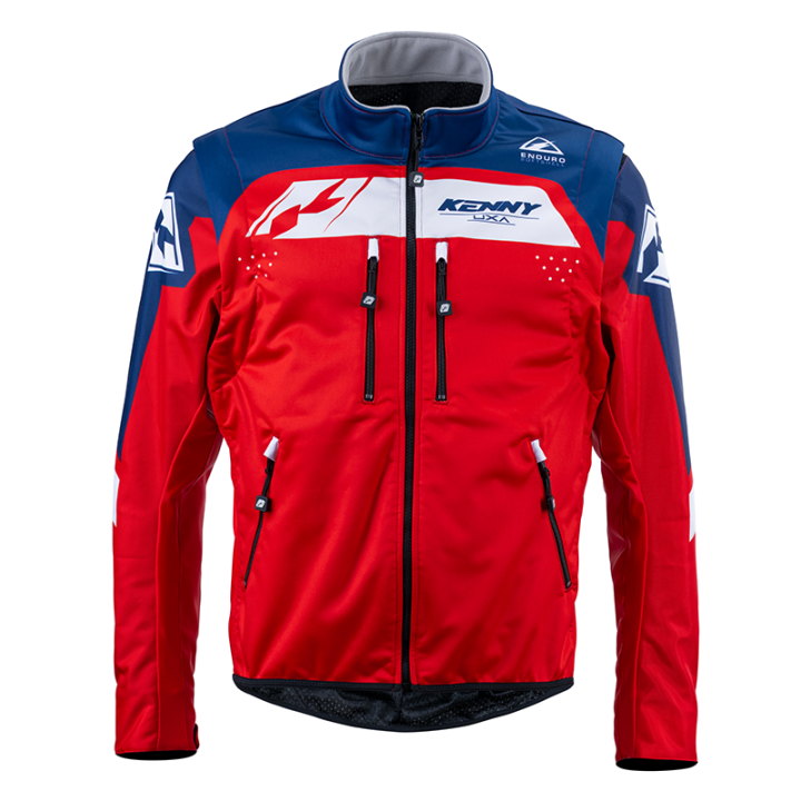 Veste enduro KENNY softshell navy/rouge 2025 | Oxmoto