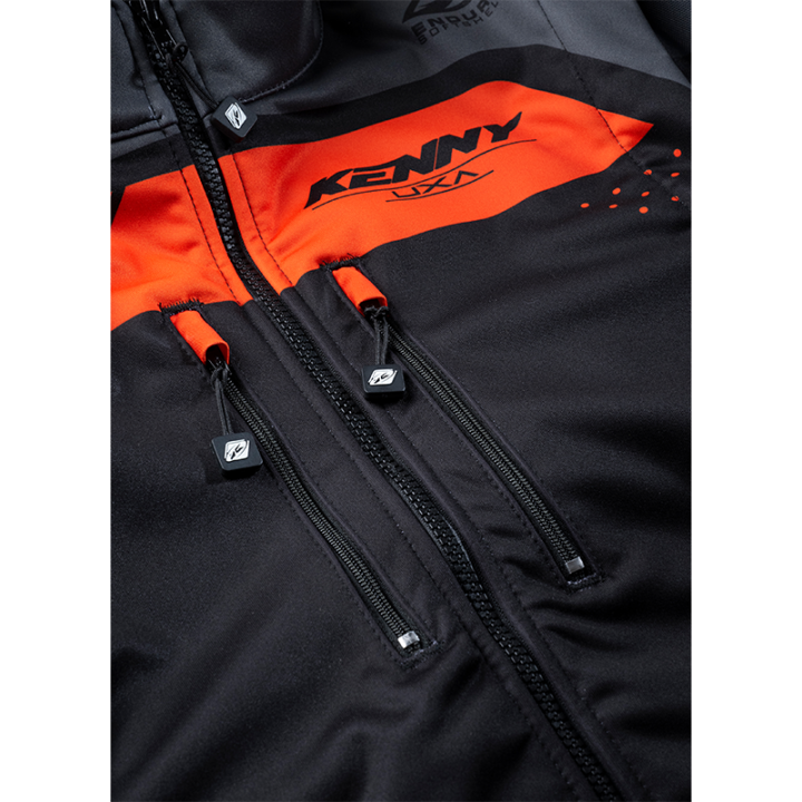 Veste enduro KENNY softshell noir/orange 2025 | Oxmoto