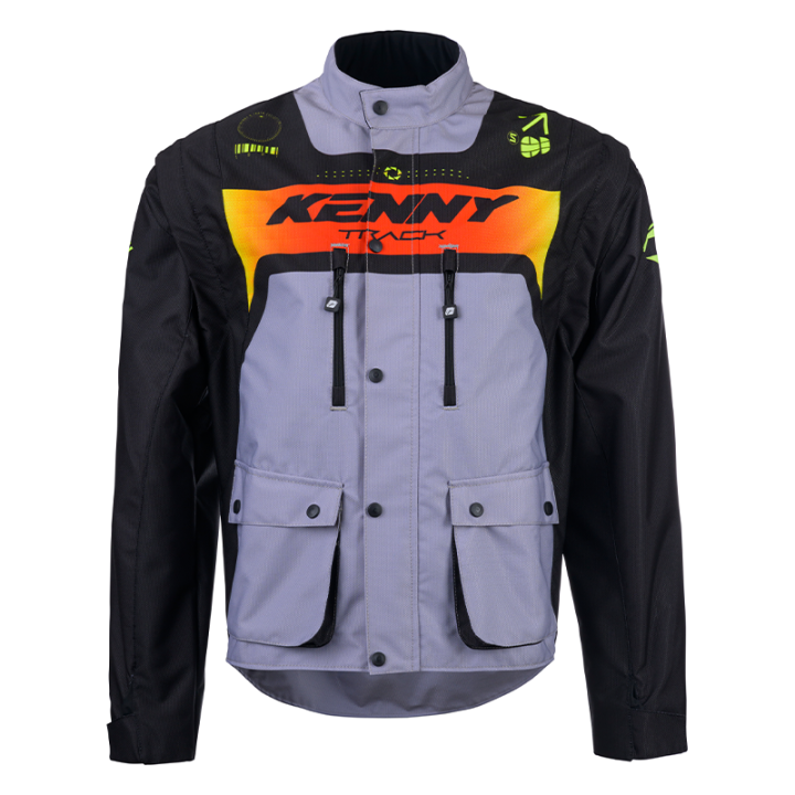 Veste enduro KENNY track gris/jaune fluo 2025 | Oxmoto