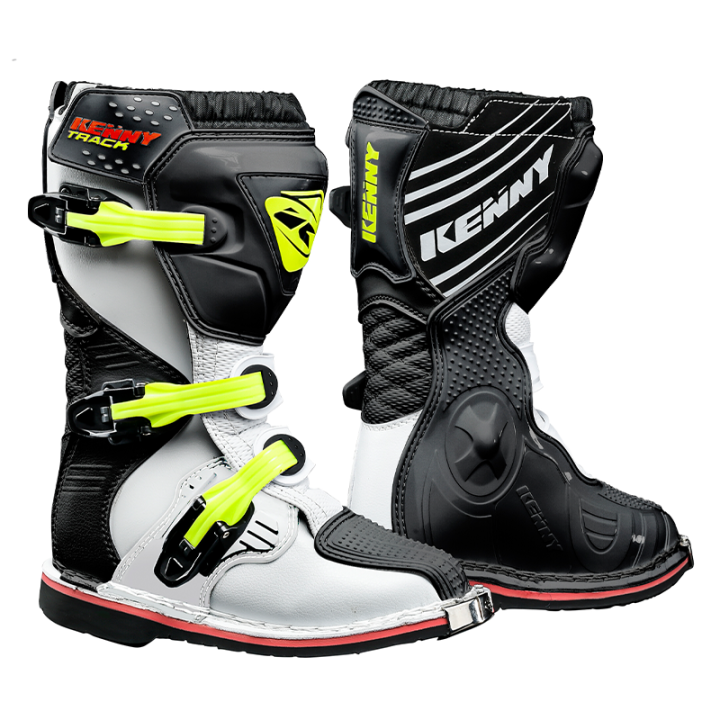 Bottes junior KENNY track noir/blanc 2025 | Oxmoto