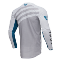 Maillot Thor launchmode vented raid blanc/gris 2025 | Oxmoto