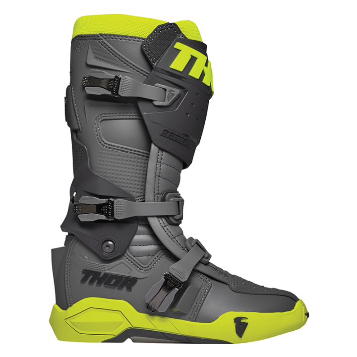 Bottes Thor radial gris/jaune fluo 2025 | Oxmoto