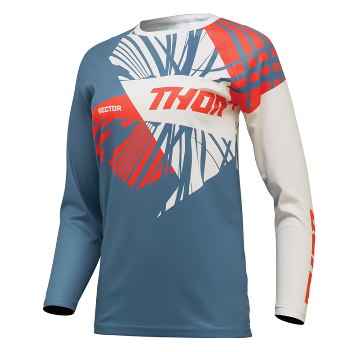 Maillot femme Thor sector split acier bleu/blanc vintage 2025