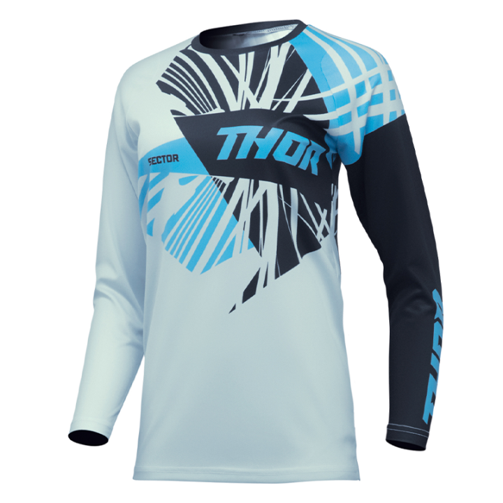Maillot femme Thor sector split bleu ciel étoilé/noir 2025
