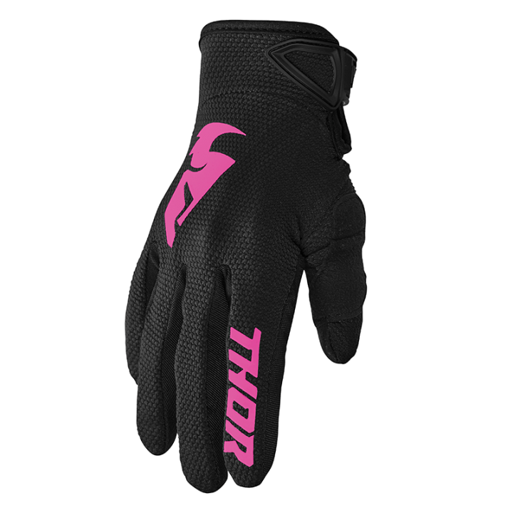 Gants Thor sector femme noir/rose | Oxmoto
