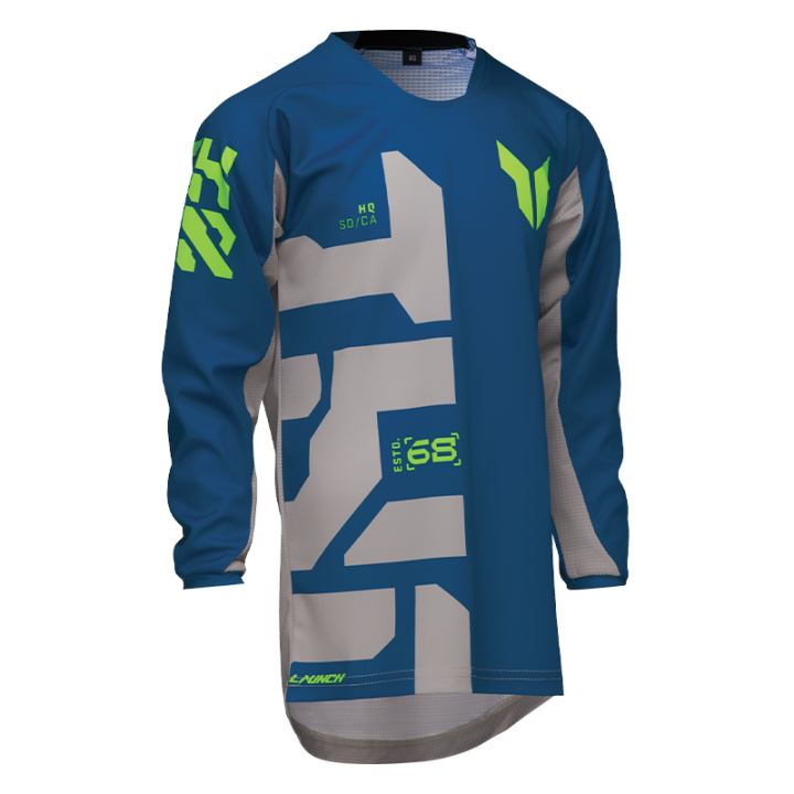 Maillot enfant Thor launchmode forge bleu 2025 | Oxmoto