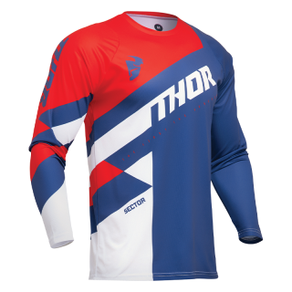 Maillot enfant Thor sector checker bleu marine/rouge 2025