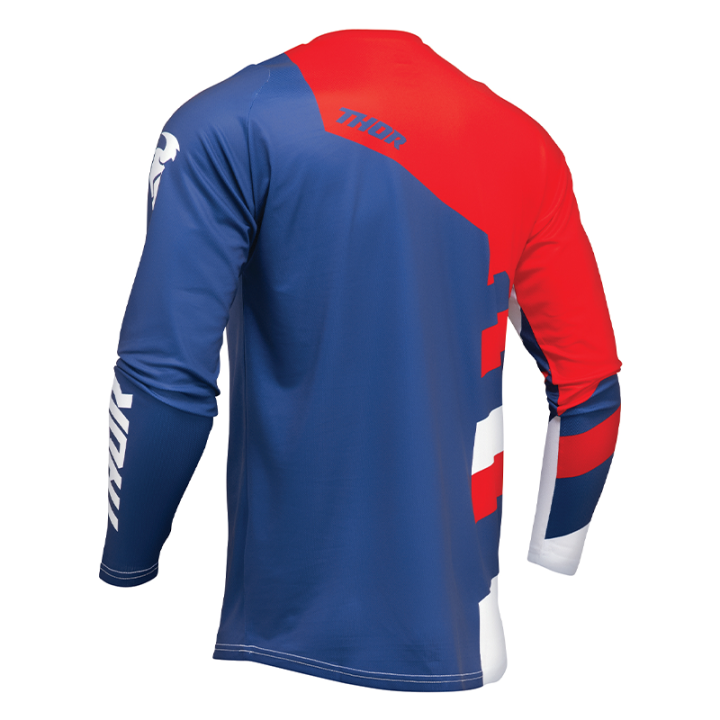 Maillot enfant Thor sector checker bleu marine/rouge 2025