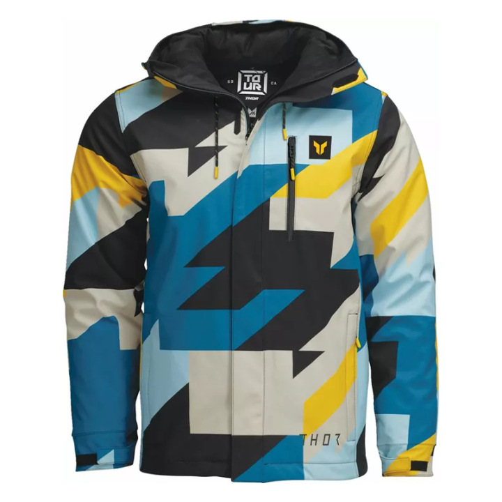 Veste Thor tour heavyweight brave bleu/jaune 2025 | Oxmoto