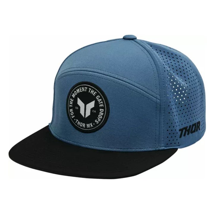 Casquette Thor badge bleu ardoise 2025 | Oxmoto