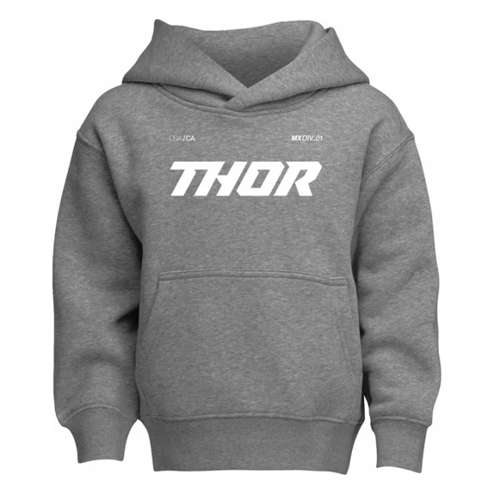 Sweet à capuche enfant Thor brave gris bruyère 2025 | Oxmoto