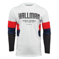 Maillot Thor hallman differ blanc/rouge/navy 2025 | Oxmoto
