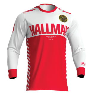 Maillot Thor hallman differ blanc/rouge 2025 | Oxmoto