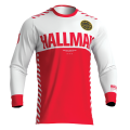 Maillot Thor hallman differ blanc/rouge 2025 | Oxmoto