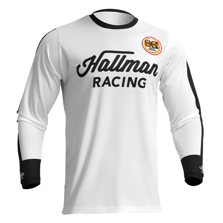 Maillot Thor hallman differ blanc/noir 2025 | Oxmoto