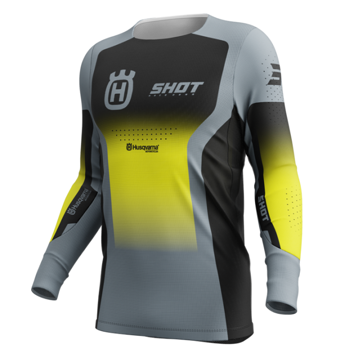 Maillot SHOT aerolite hva noir/gris 2025 | Oxmoto