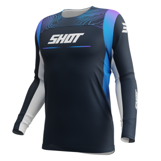 Maillot SHOT contact apex bleu 2025 | Oxmoto