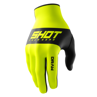 Gants enfant SHOT draw sky jaune fluo 2026 | Oxmoto