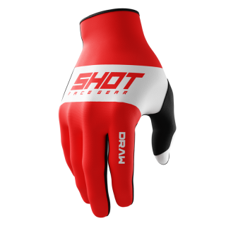 Gants enfant SHOT draw sky rouge 2026 | Oxmoto