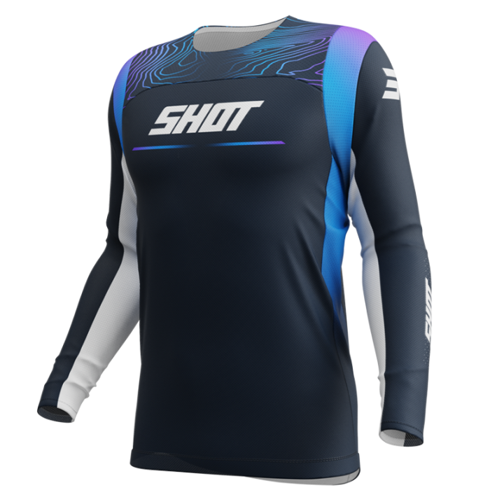 Maillot enfant SHOT contact apex bleu 2026 | Oxmoto