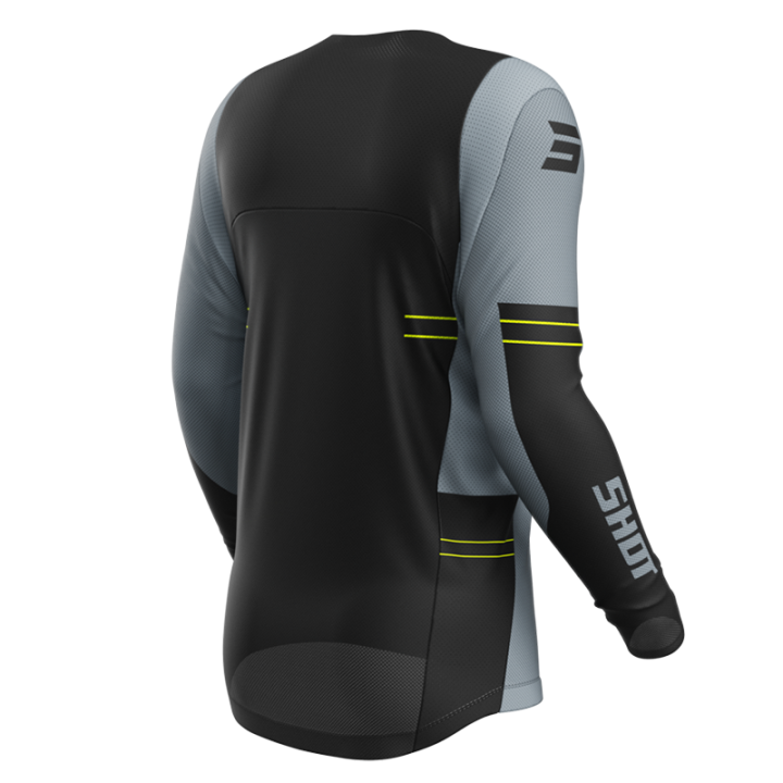 Maillot SHOT contact shield jaune fluo 2025 | Oxmoto