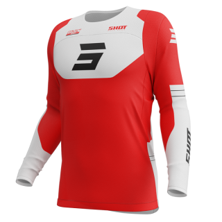 Maillot SHOT contact shield rouge 2025 | Oxmoto
