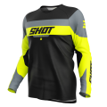 Maillot enfant SHOT draw league jaune fluo 2025 | Oxmoto