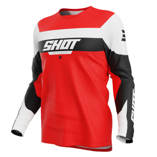 Maillot enfant SHOT draw league rouge 2025 | Oxmoto