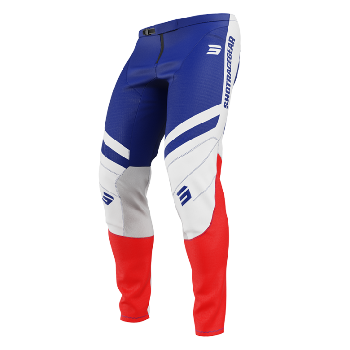 Pantalon SHOT contact mythic bleu/rouge 2025 | Oxmoto