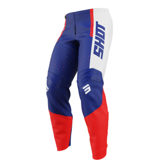 Pantalon enfant SHOT draw league bleu/rouge 2025 | Oxmoto