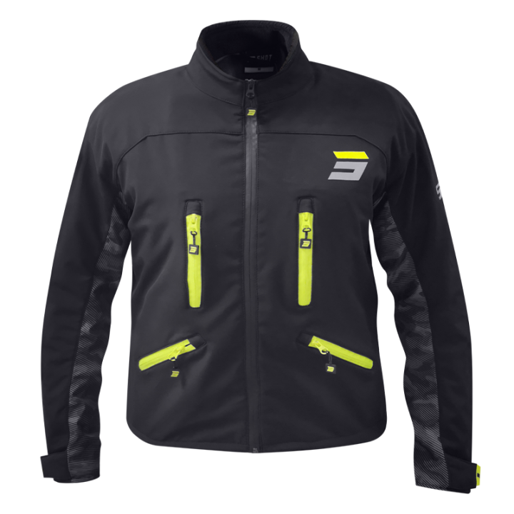 Veste SHOT climatic noir/jaune fluo 2026 | Oxmoto