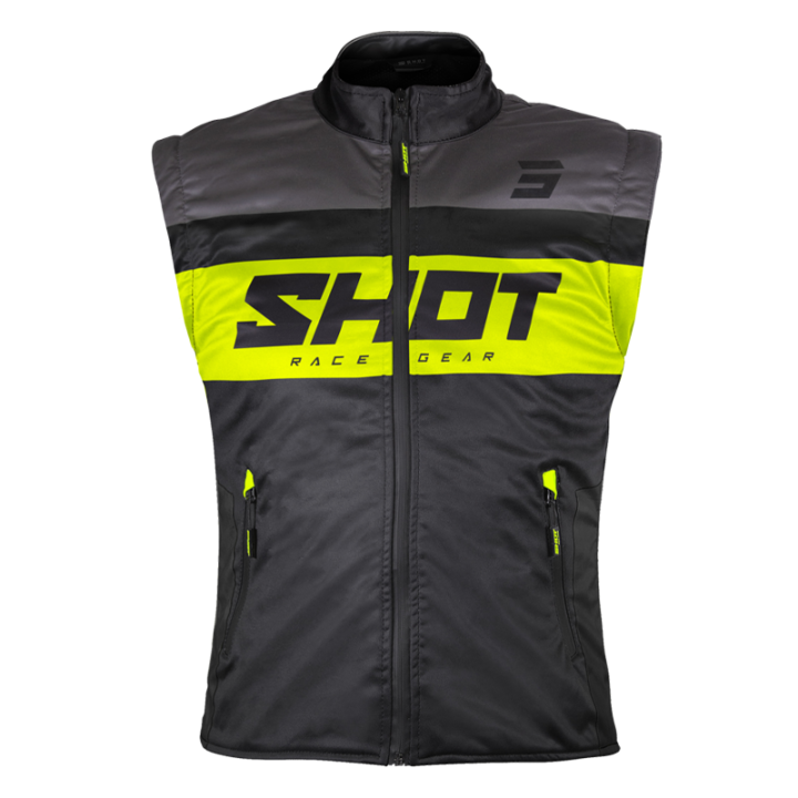 Bodywarmer SHOT lite noir/jaune fluo 2026 | Oxmoto