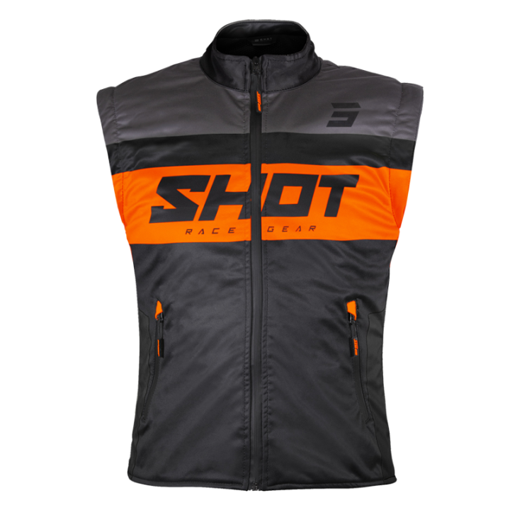 Bodywarmer SHOT lite noir/orange 2026 | Oxmoto