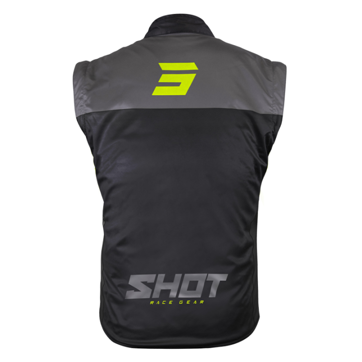 Bodywarmer SHOT lite noir/jaune fluo 2026 | Oxmoto
