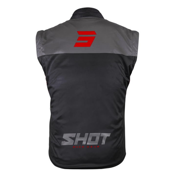 Bodywarmer SHOT lite noir/rouge 2026 | Oxmoto