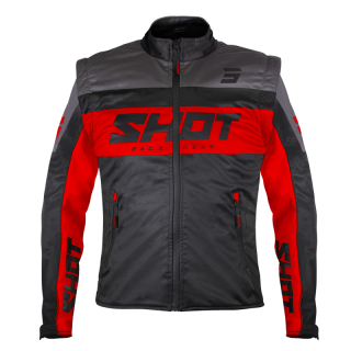 Veste SHOT softshell lite noir/rouge 2026 | Oxmoto