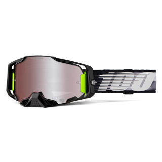 Lunettes 100% armega hiper noir écran argent | Oxmoto